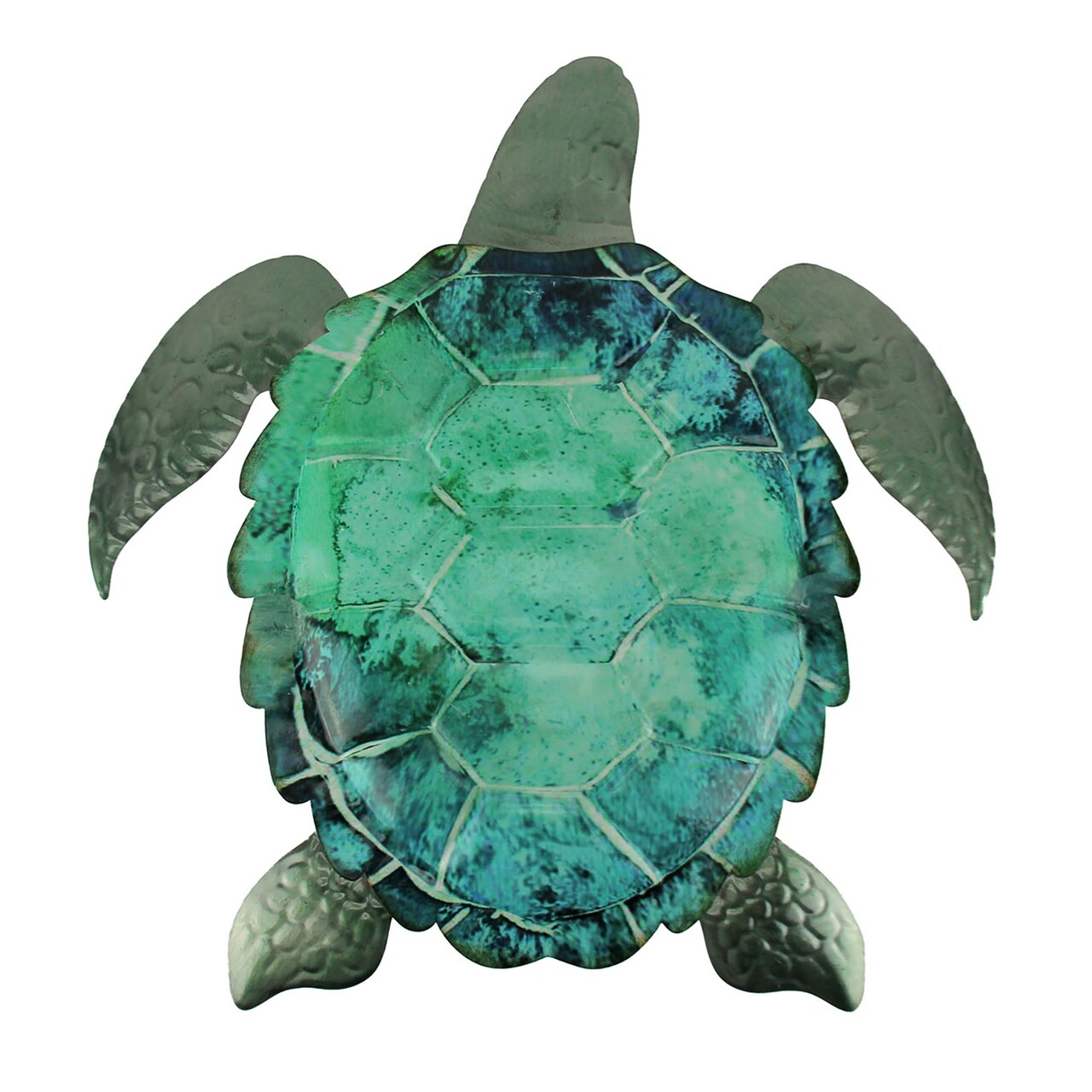 Green Ocean Metal Coastal Art Sea Turtle Wall Sculpture